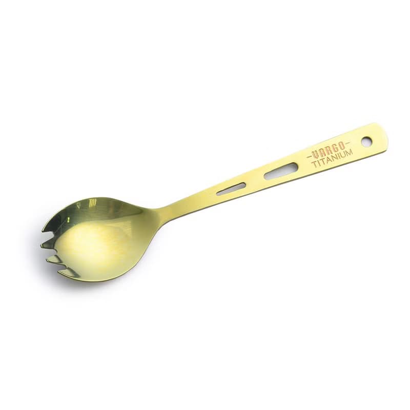 【美國 Vargo】 Titanium Spork 經典純鈦湯叉 黃色 #T210