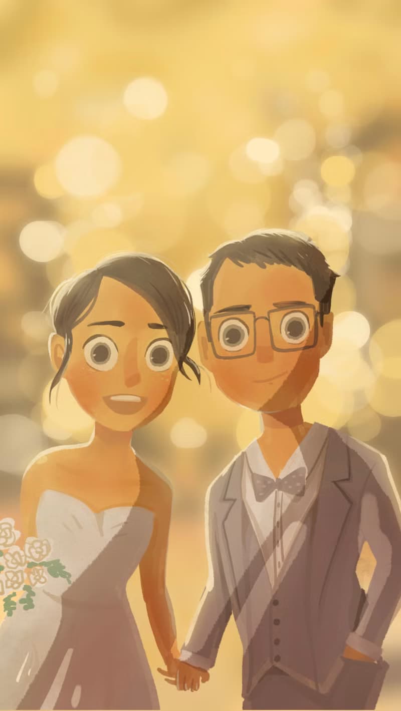 【數位】畫你們的婚紗照 喜帖 婚紗 禮物 人像 似顏繪  聖誕 交換 禮物