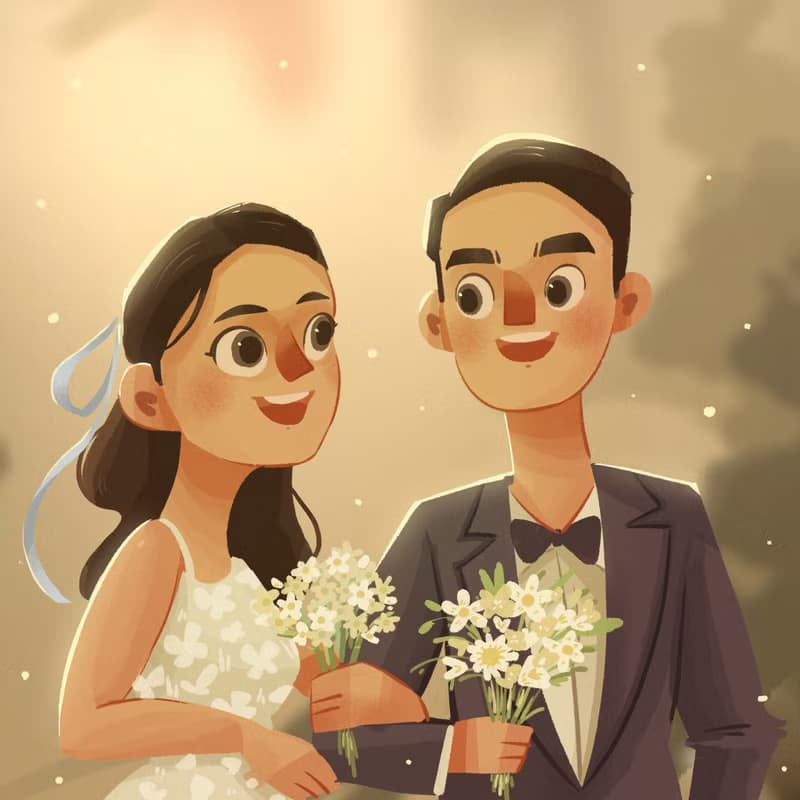 【數位】畫你們的婚紗照 喜帖 婚紗 禮物 人像 似顏繪  聖誕 交換 禮物