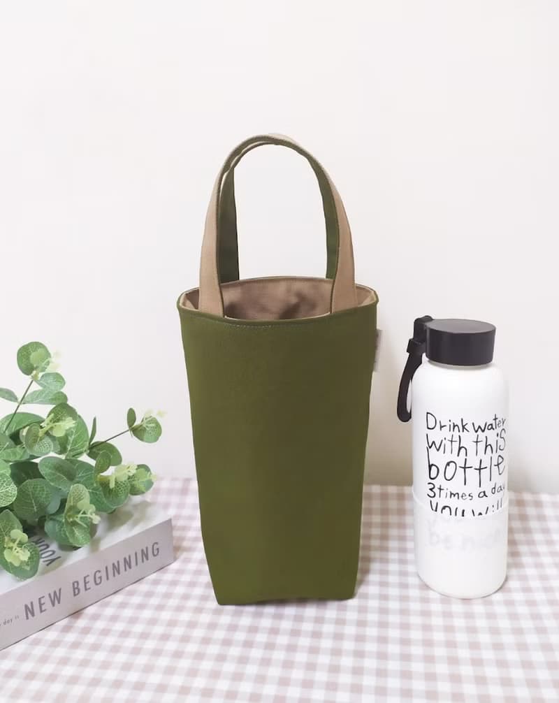 家家酒S系列水壺袋/飲料提袋/手提帆布包/橄欖綠款