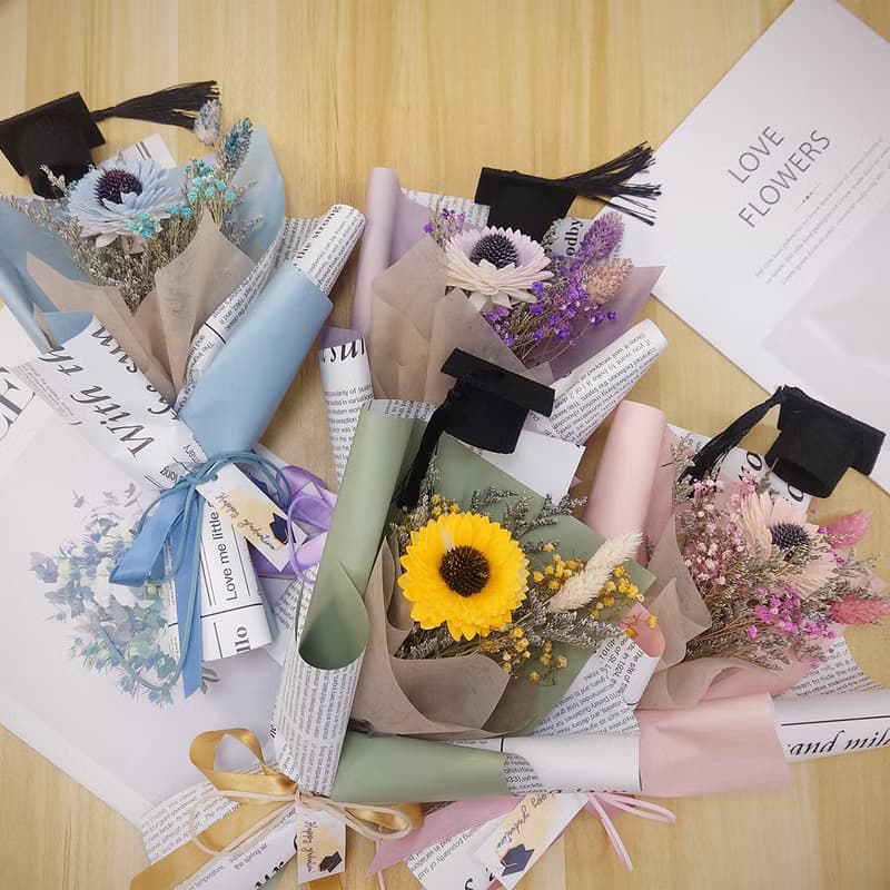 約定向日葵畢業花束小款 /畢業花束/永生花/乾燥花束/太陽花