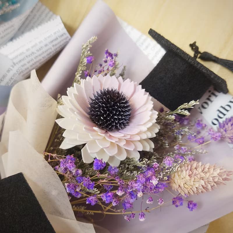 約定向日葵畢業花束小款 /畢業花束/永生花/乾燥花束/太陽花