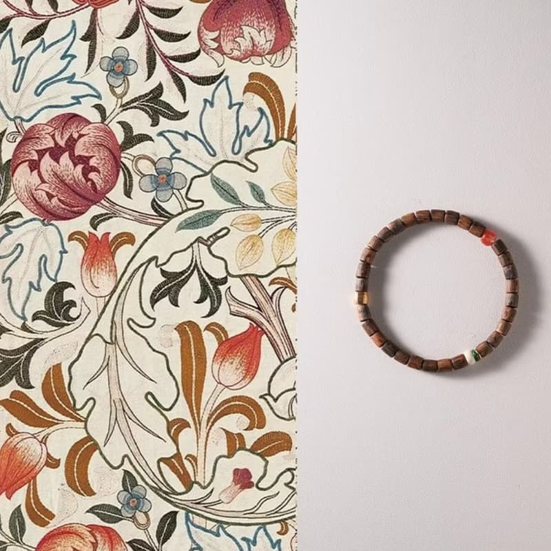 原創舊時敘天然奇楠沉香猛獁干青南紅開運手串女款盤玩木質手鏈