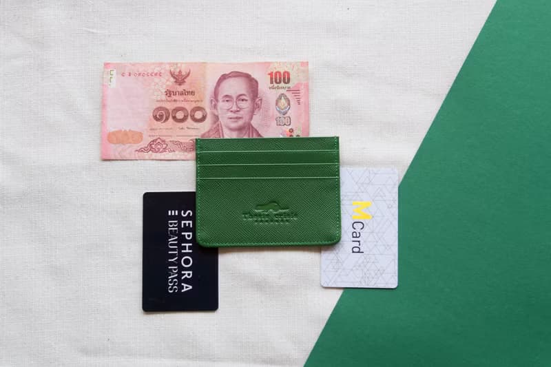 H - LEATHER CARD HOLDER/WALLET-GREEN