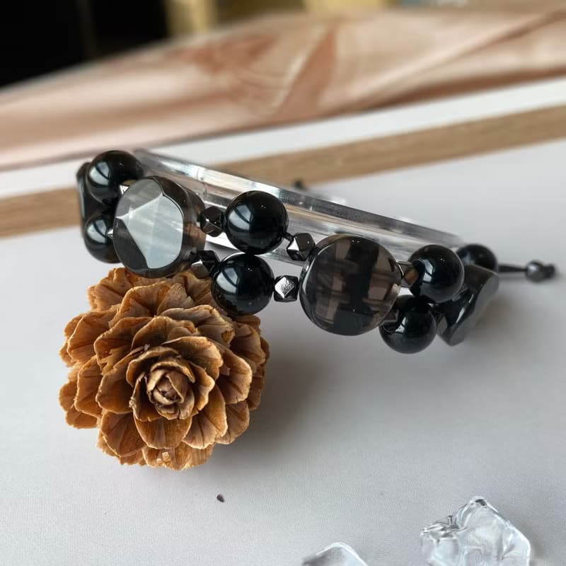 冰曜石 黑曜石 || 避邪擋煞 防小人 排除負能量與壓力 水晶手鍊