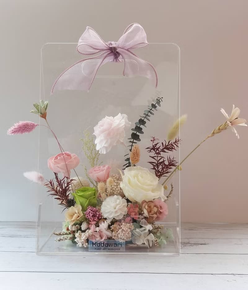 春之慶典 永生花壓克力花盒 開幕花禮 祝賀花禮 情人節.母親節