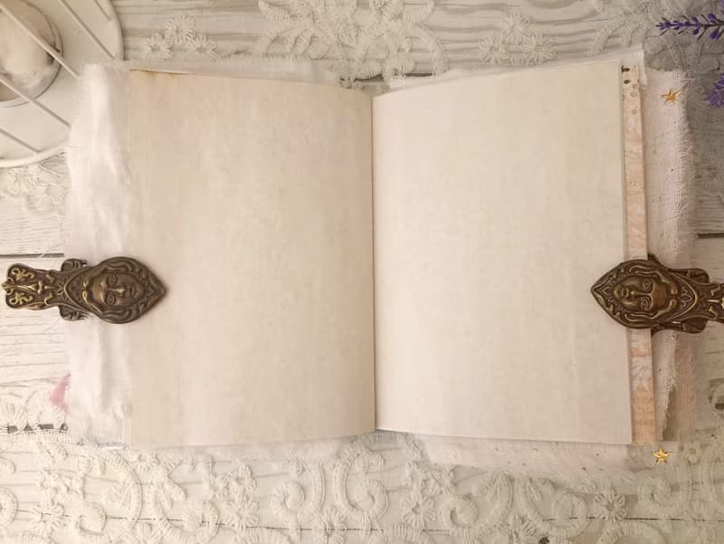 Fairy Unicorn junk journal handmade blank Lace fantazy flowers rainbow notebook