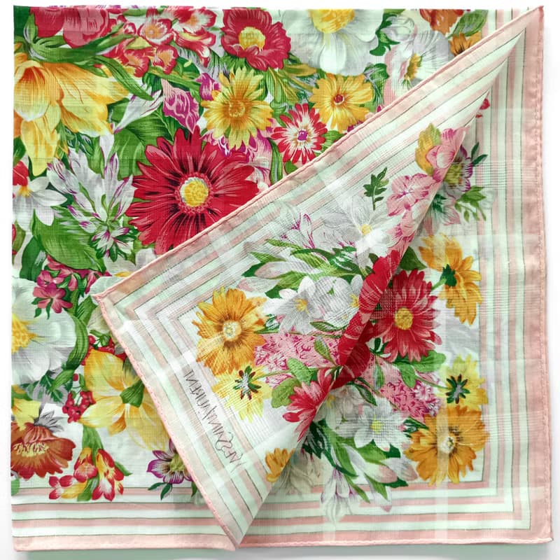 YvesSaintLaurent Vintage Scarf Floral 22 x 21.5 inches.