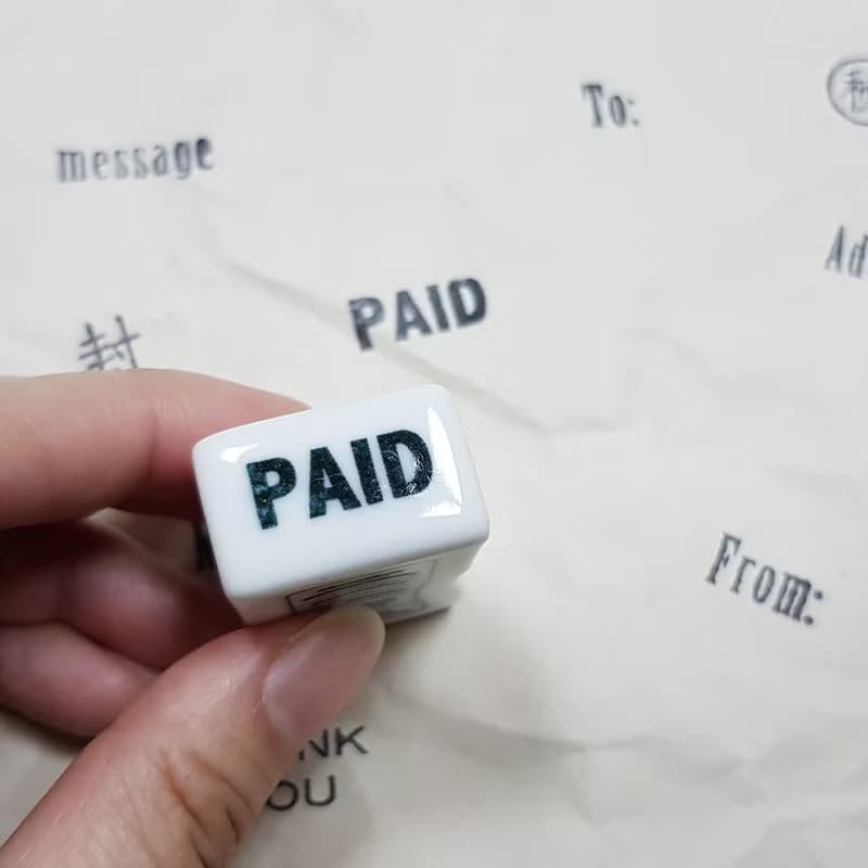 倉敷意匠 事務用瓷器印章【PAID (20451-02)】
