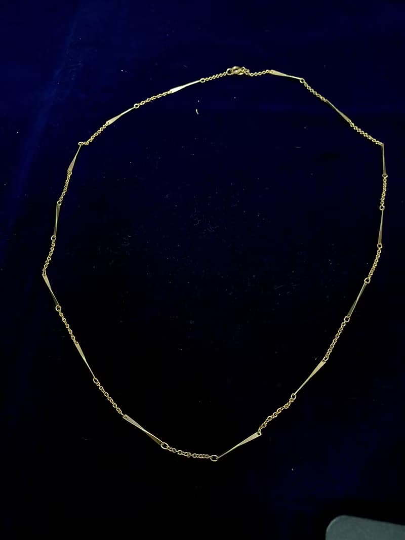 vintage jewelry AVON  經典金色扭結片串結細鍊  項鍊