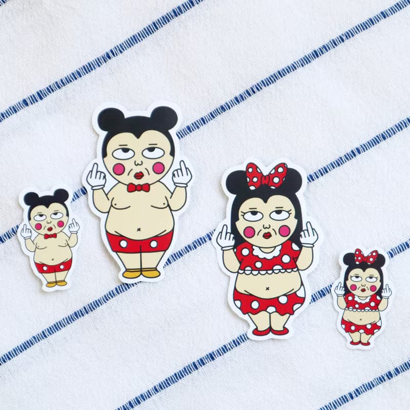 mm.illu 肥版米奇老味 一套8款 l 手帳貼 l 筆電行李箱貼紙