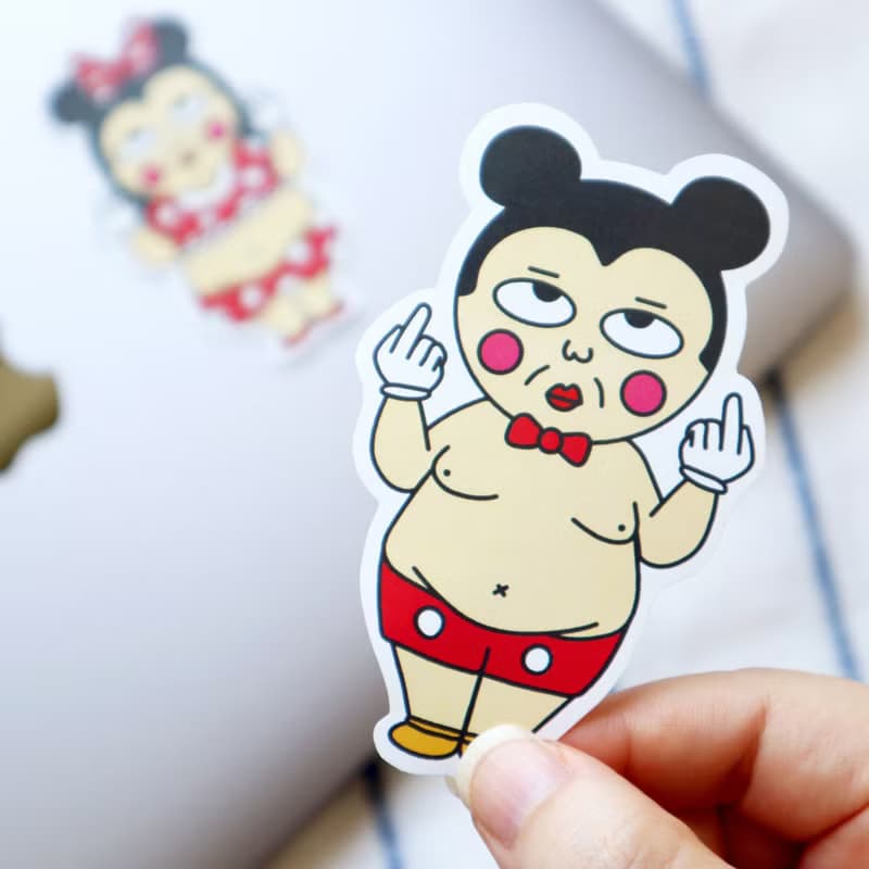 mm.illu 肥版米奇老味 一套8款 l 手帳貼 l 筆電行李箱貼紙