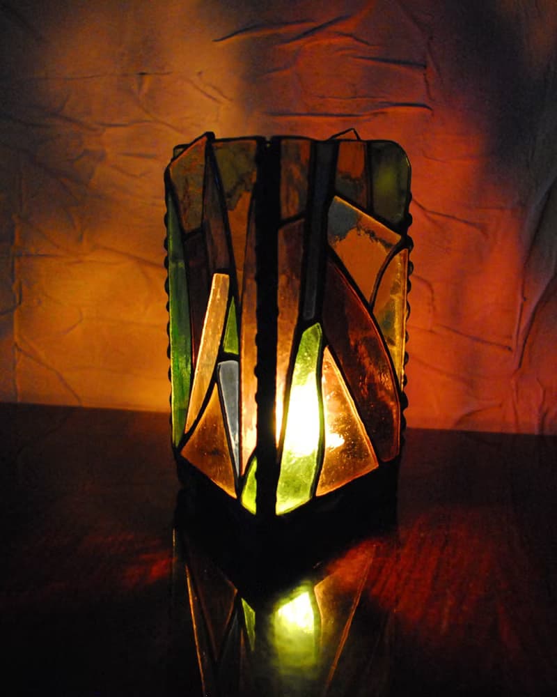 Stained glass candle holder, Tea light candle holder, home decor