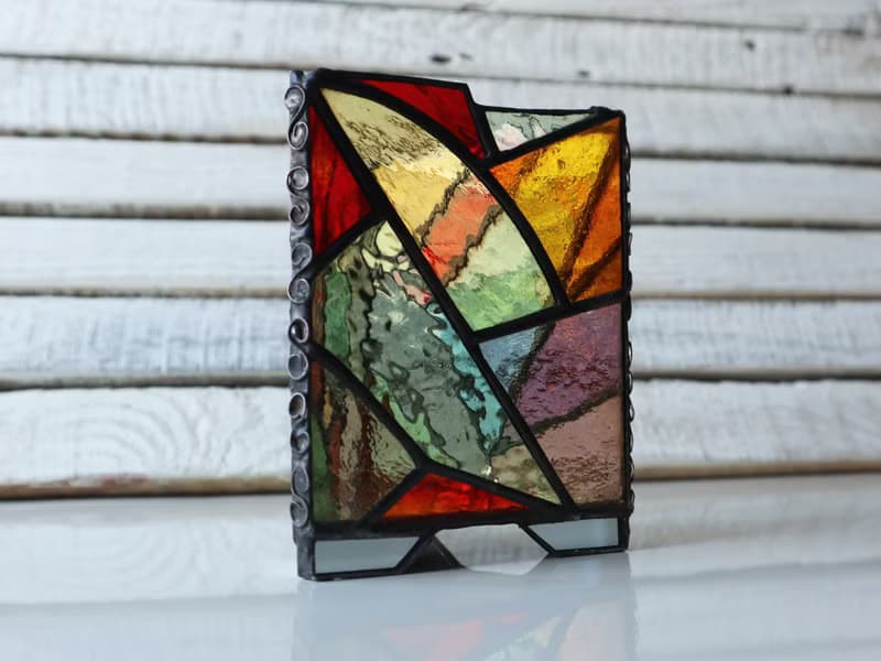 Stained glass candle holder, Tea light candle holder, home decor