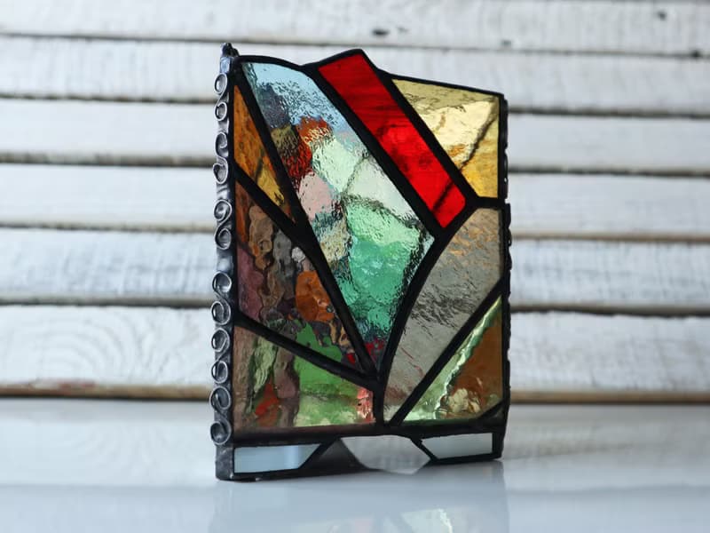Stained glass candle holder, Tea light candle holder, home decor