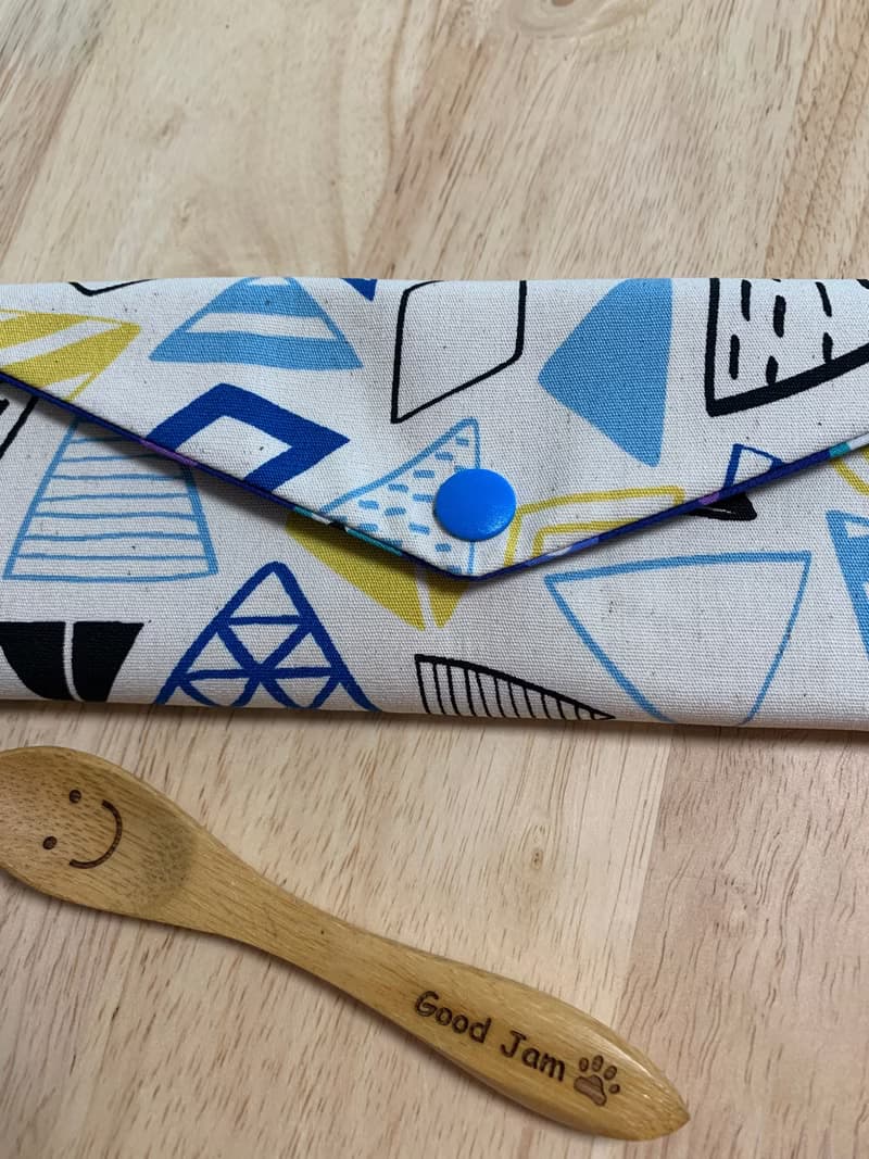 文青風環保純棉筷袋 畢業 清新白 日本 潮物 收納 手作餐具袋 繁