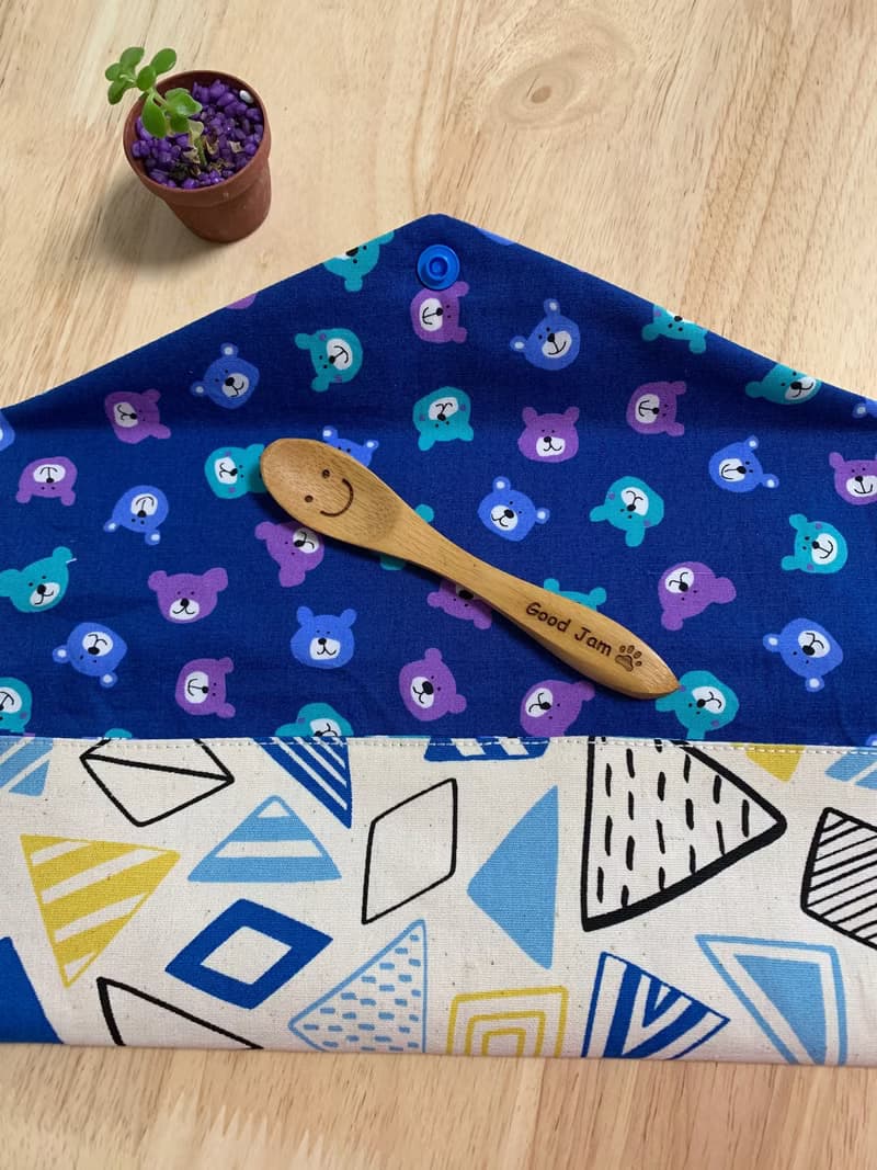 文青風環保純棉筷袋 畢業 清新白 日本 潮物 收納 手作餐具袋 繁