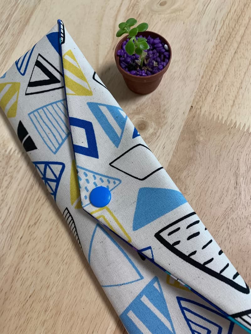 文青風環保純棉筷袋 畢業 清新白 日本 潮物 收納 手作餐具袋 繁