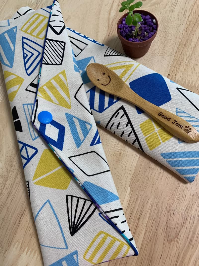 文青風環保純棉筷袋 畢業 清新白 日本 潮物 收納 手作餐具袋 繁