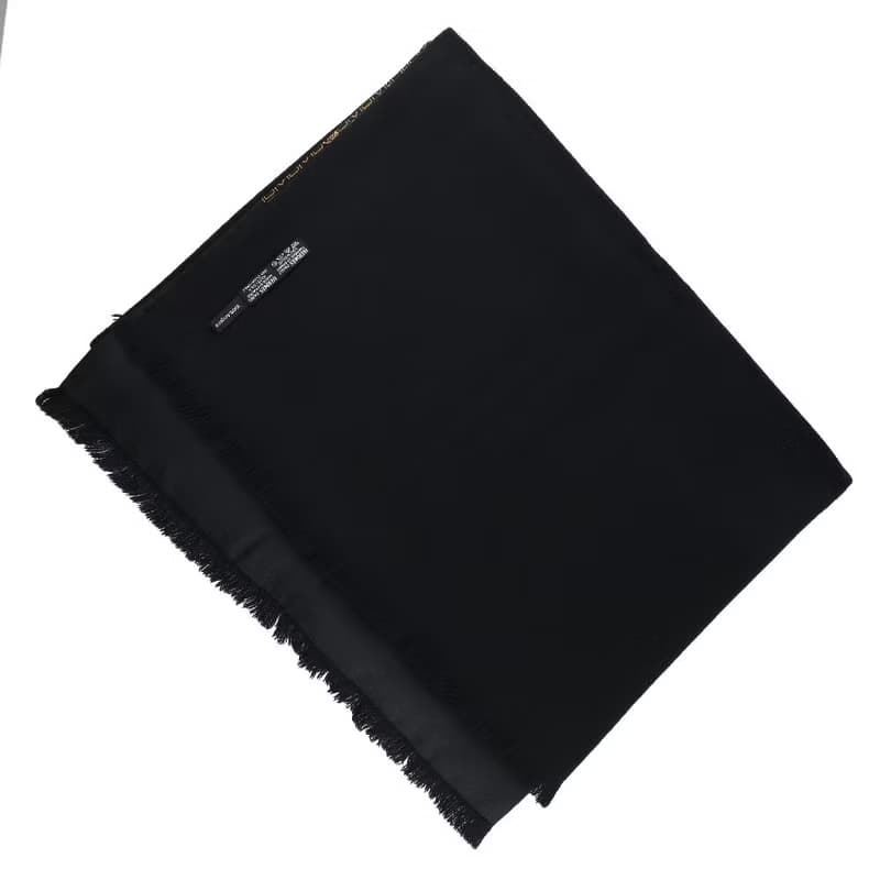 【日本直送】エルメス HERMES マフラー シルク × アンゴラ 黒 ユニセックス【中古】