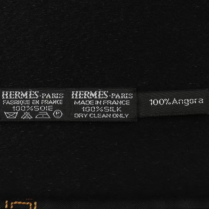 【日本直送】エルメス HERMES マフラー シルク × アンゴラ 黒 ユニセックス【中古】