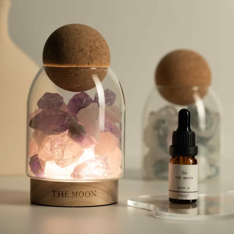 THE MOON 粉水晶X紫水晶 // 雙色水晶擴香燈