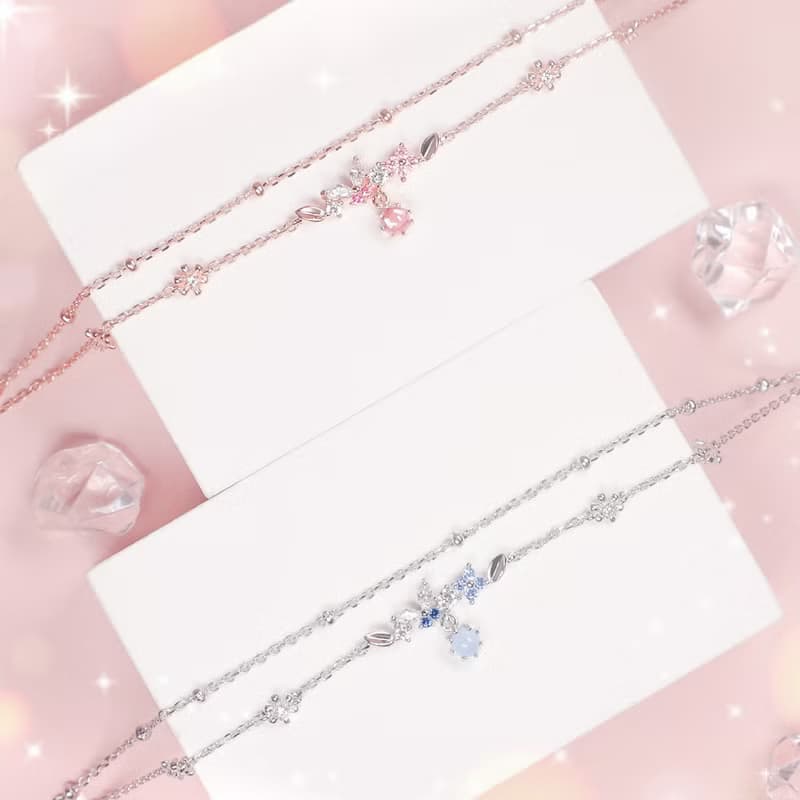 L'amour 蝴蝶花園手鏈 (玫瑰金)