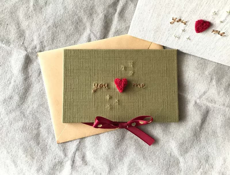 You & Me 你和我 情人節 手工卡片 Valentine's Day Card  橄欖綠