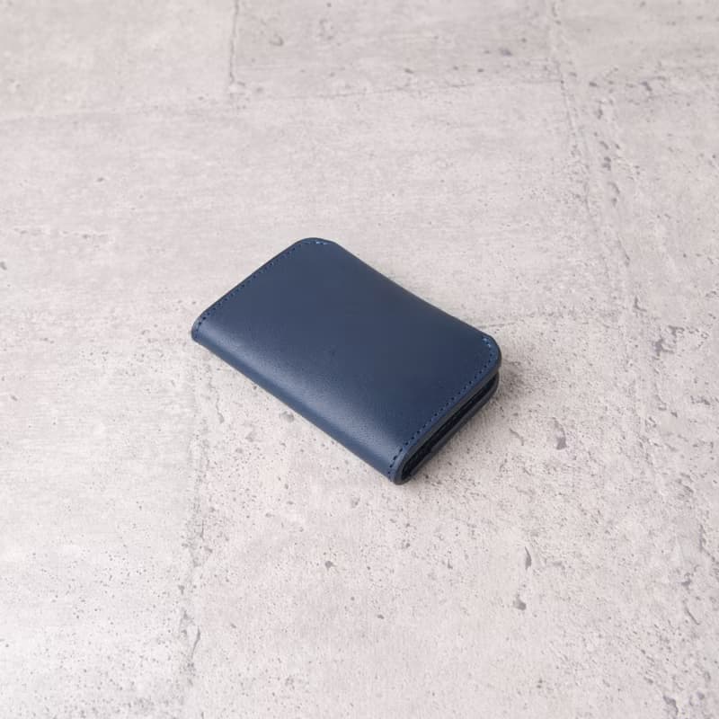 對開名片夾Bifold Business Card Holder/ 藍Blue /免費刻字