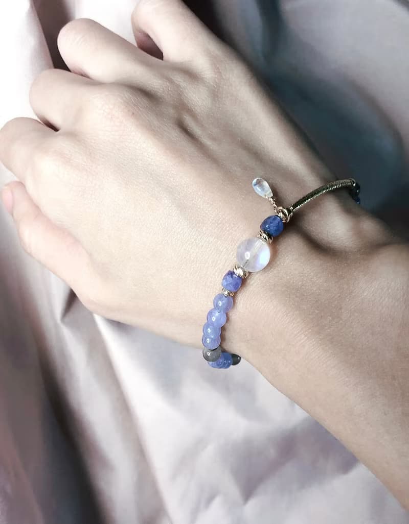 坦桑石 月光石 拉長石/丹泉石手鍊