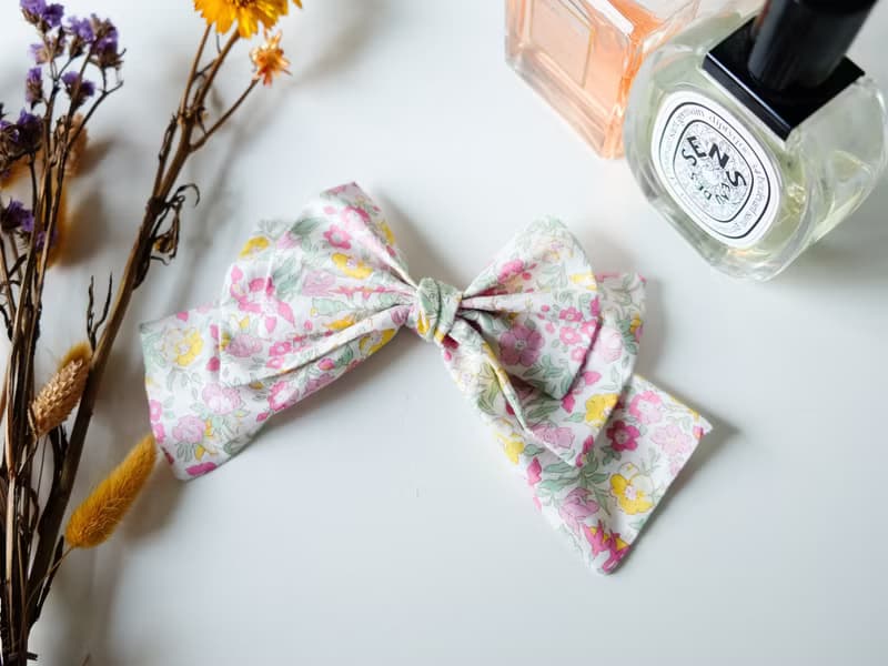 英國LIBERTY FABRICS法式優雅大蝴蝶結髮飾 - Mamie (粉紅)