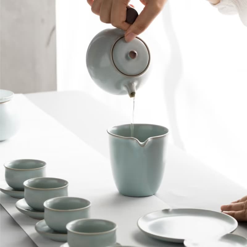 陸寶 汝窯 入木三分 1壺1海6杯 茶具組