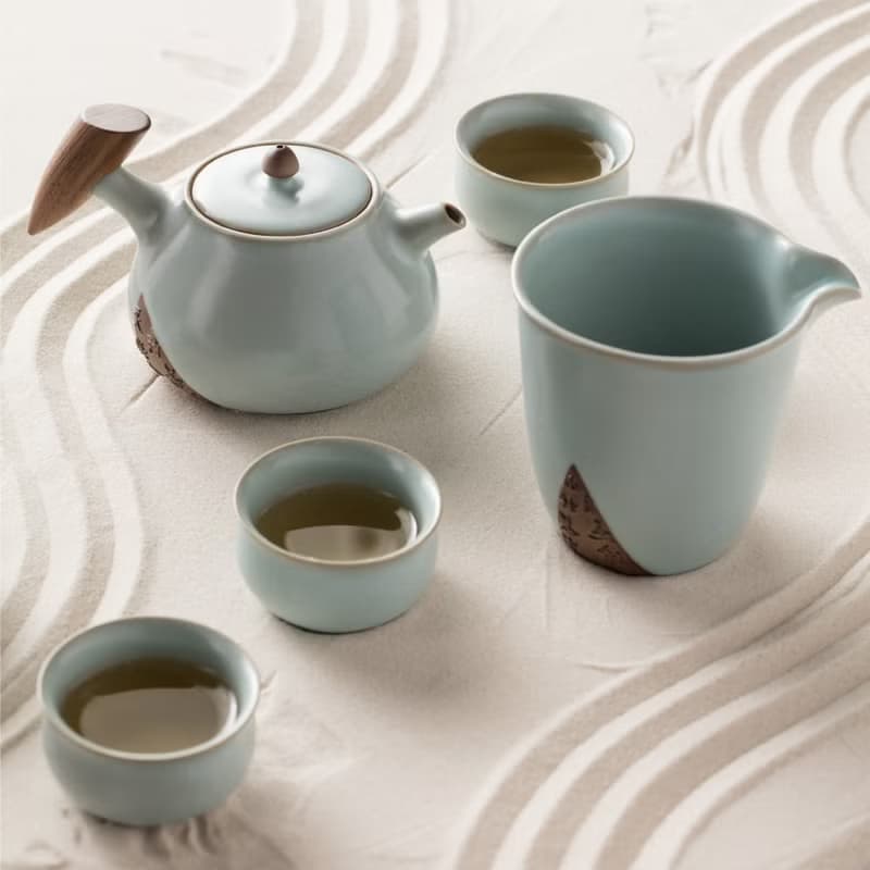 陸寶 汝窯 入木三分 1壺1海6杯 茶具組