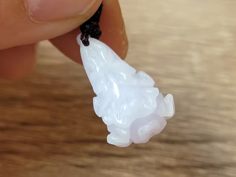 【親翠】天然翡翠 冰潤紫底可愛白菜百財百事來財項鍊 送禮首選