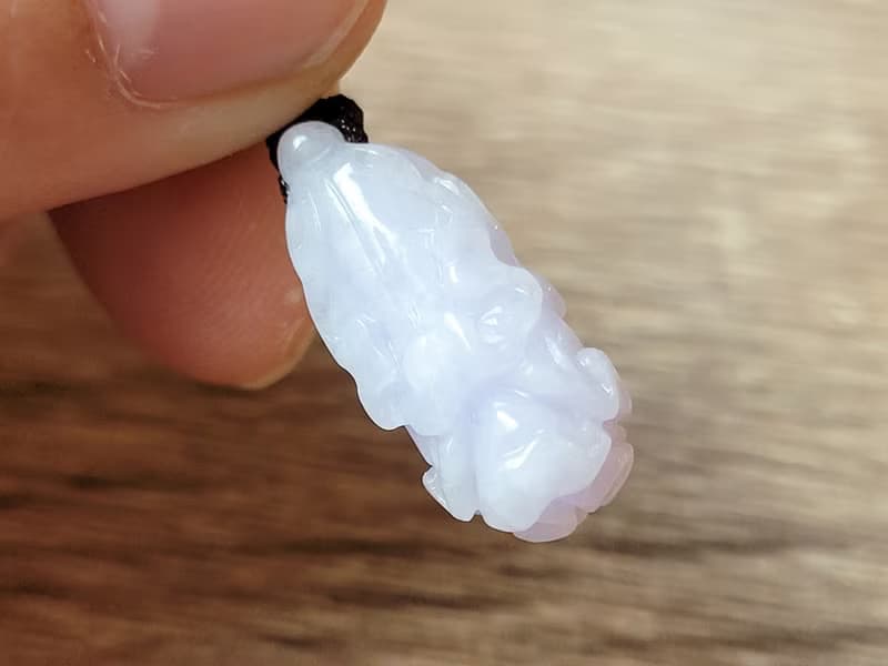 【親翠】天然翡翠 冰潤紫底可愛白菜百財百事來財項鍊 送禮首選