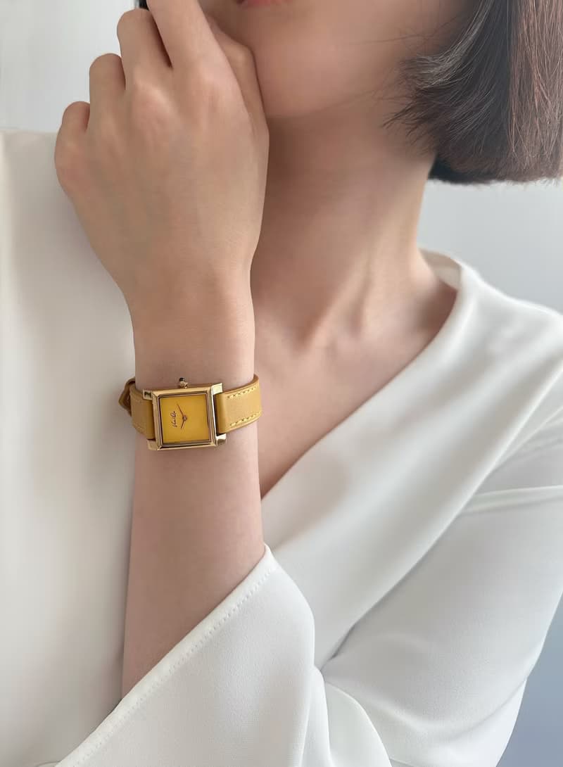 【Ven & Qu】Doris 金色黃色手錶 – 22×29 mm 不鏽鋼錶殼