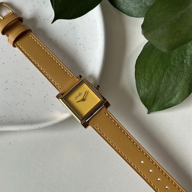 【Ven & Qu】Doris 金色黃色手錶 – 22×29 mm 不鏽鋼錶殼