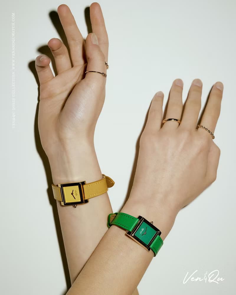 【Ven & Qu】Doris 金色黃色手錶 – 22×29 mm 不鏽鋼錶殼