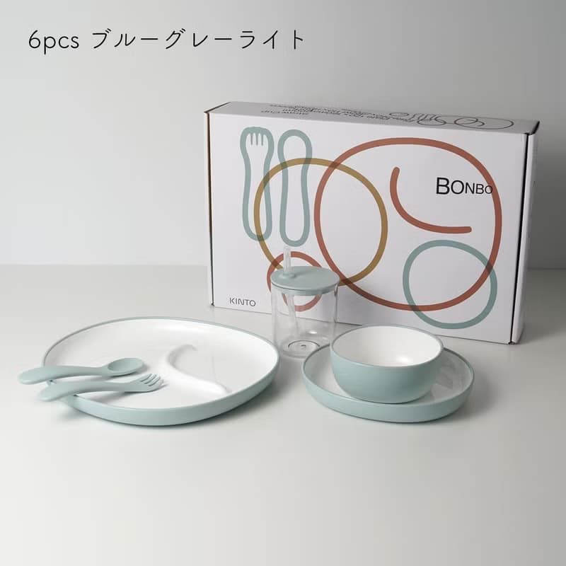 日本KINTO BONBO吸管杯餐盤碗6件組 / 共3色