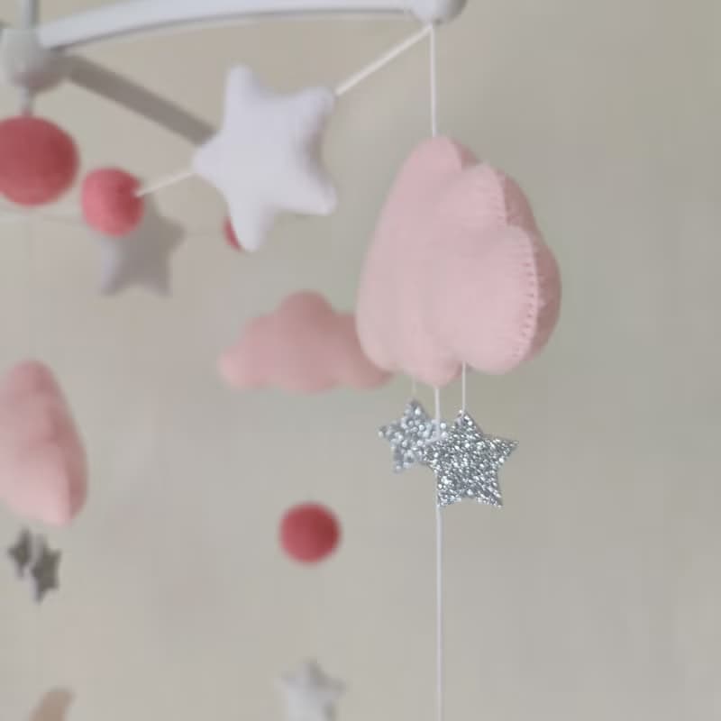 Baby mobile girl Bear on the moon nursery decor, crib mobile, baby shower gift