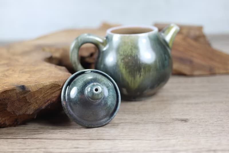 【送禮好物】240ml 柴燒天目釉 手拉坯茶壺 鶯歌葉敏祥作品