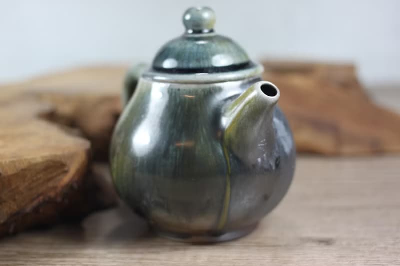【送禮好物】240ml 柴燒天目釉 手拉坯茶壺 鶯歌葉敏祥作品