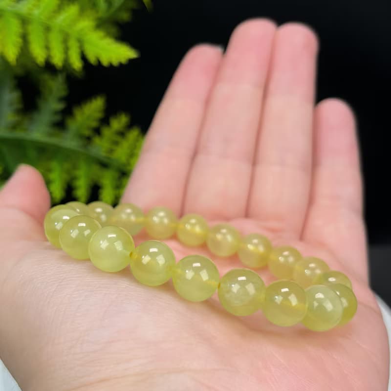 高品質天然澳洲金葡萄石手串冰種透體黃金葡萄石手錬女款單圈9mm