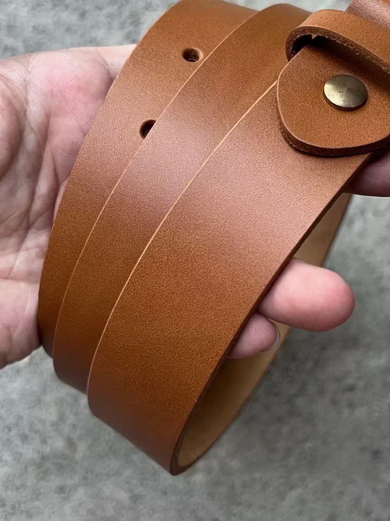 3cm寬 好耐皮帶 馬蹄頭I淺茶 義大利植鞣革真皮腰帶