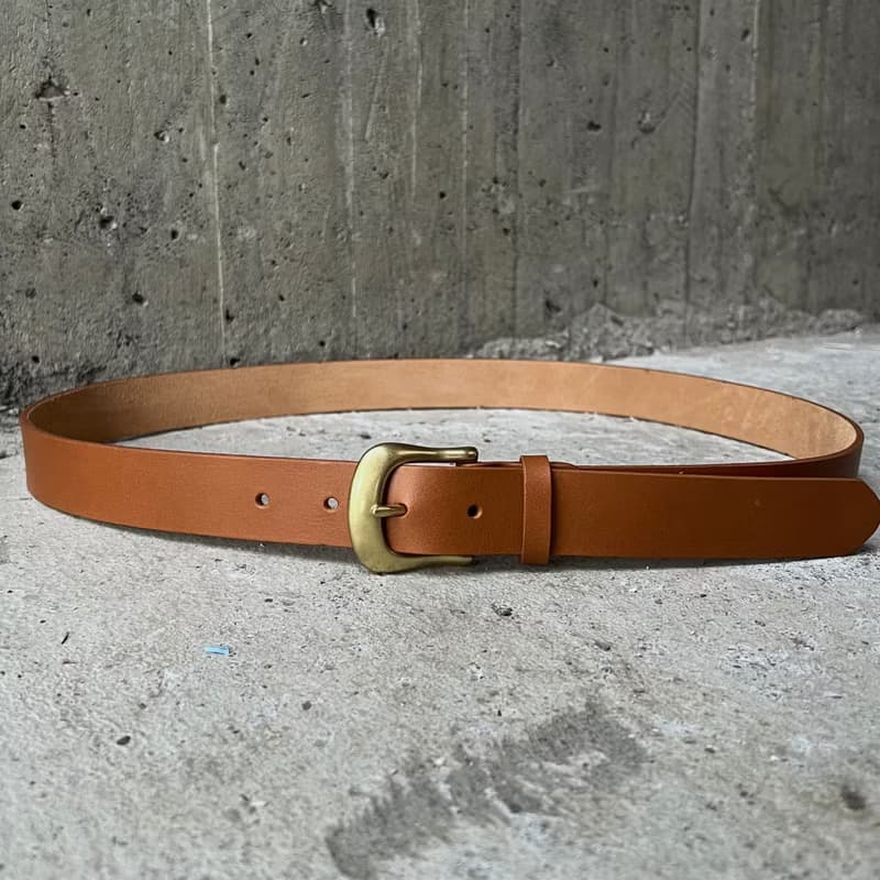 3cm寬 好耐皮帶 馬蹄頭I淺茶 義大利植鞣革真皮腰帶
