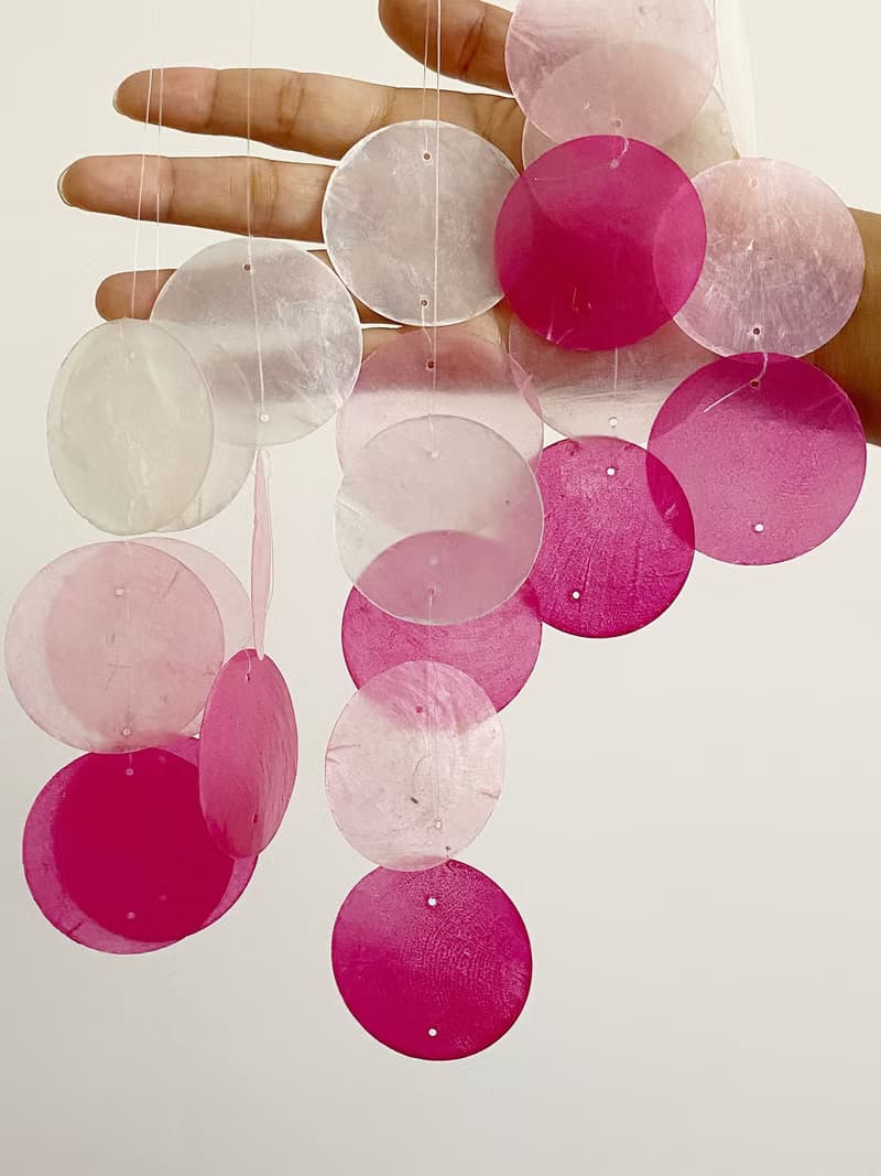 DIY-KIT | Italian Xylophone_Pink Circle | Shell Wind Chime Mobile | #0-328
