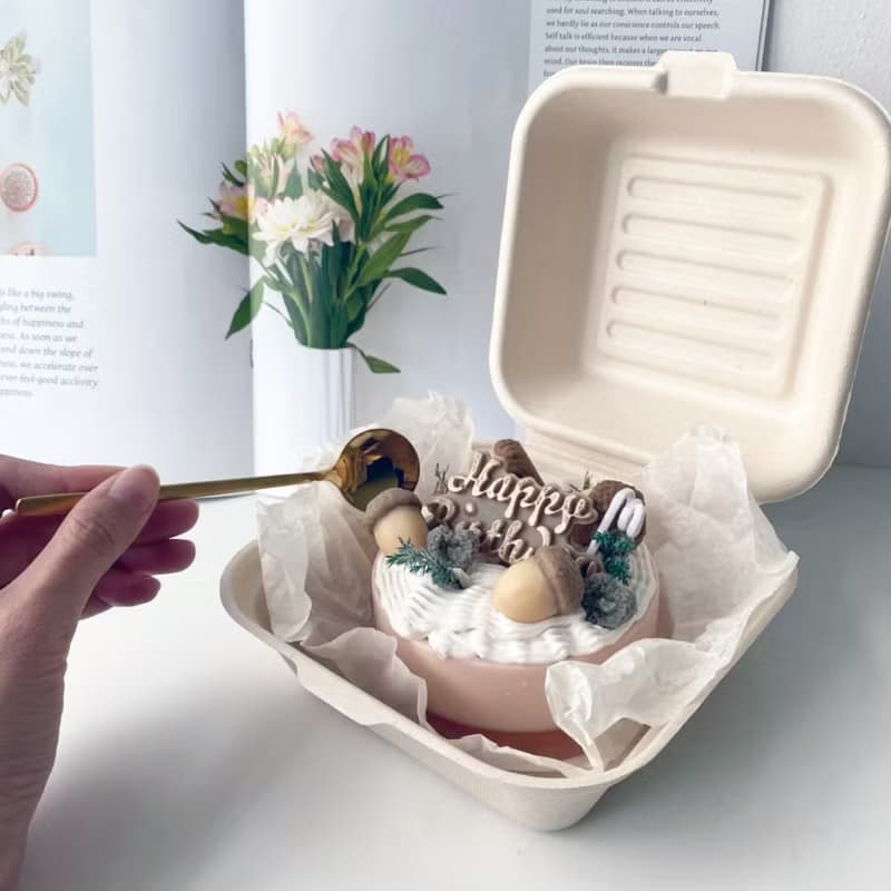 4寸橡果奶油生日蛋糕 香氛蠟燭 大豆蠟 生日禮物