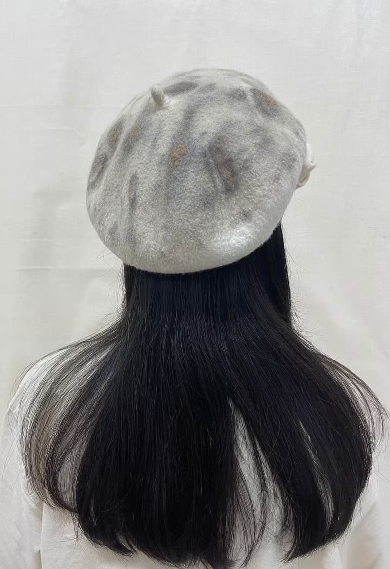 絲光美麗諾羊毛貝蕾帽 -  冰原雪影