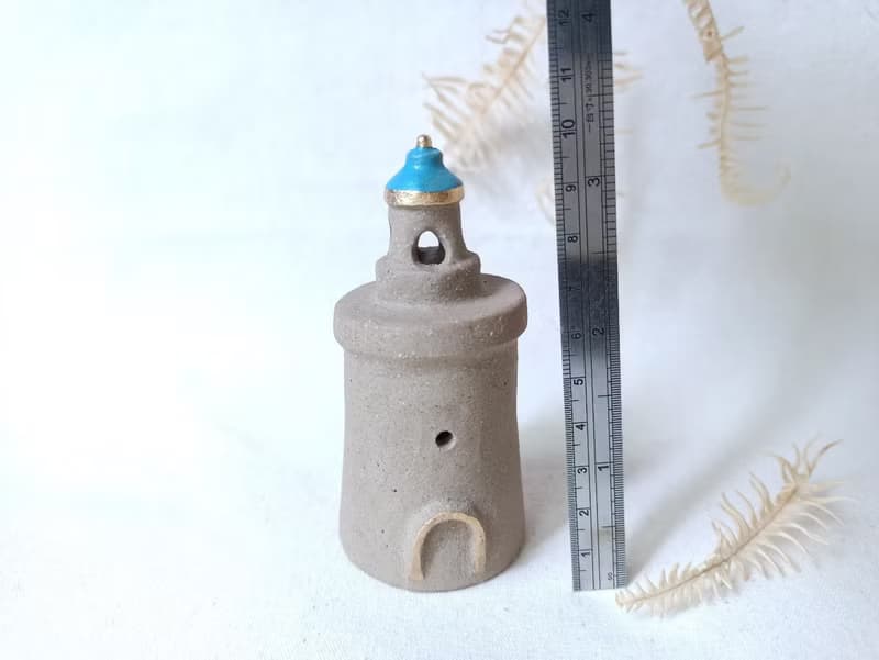 金水釉土色擴香燈塔陶屋