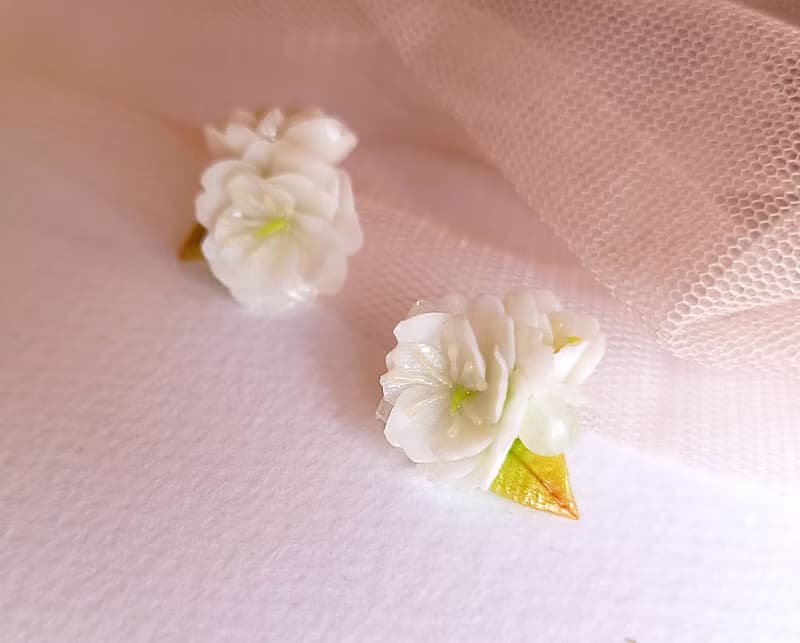 櫻花女神花嫁 14K包金耳環/耳夾(玫瑰金色)